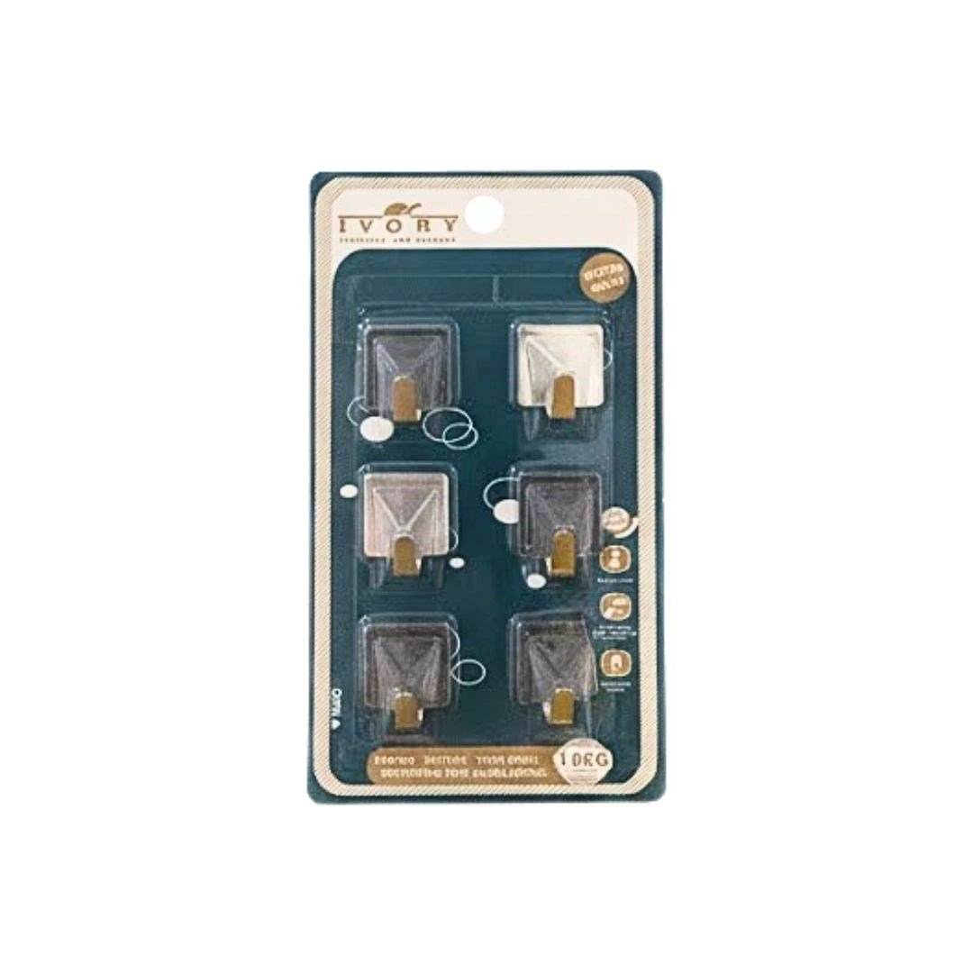6'li Kare Metal Yapışkanlı Askı