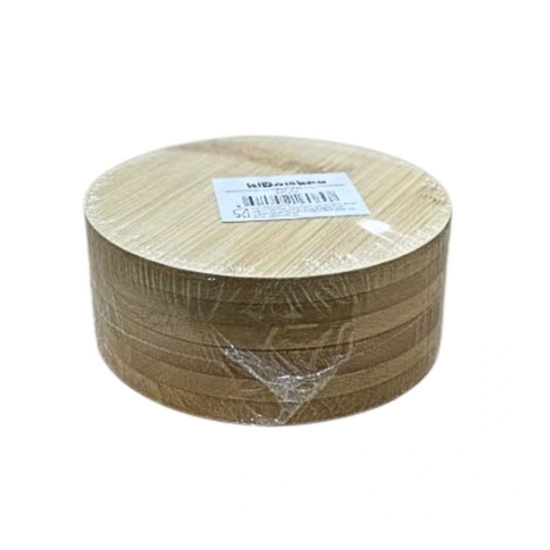 6'li Yuvarlak Bambu Çay Tabağı