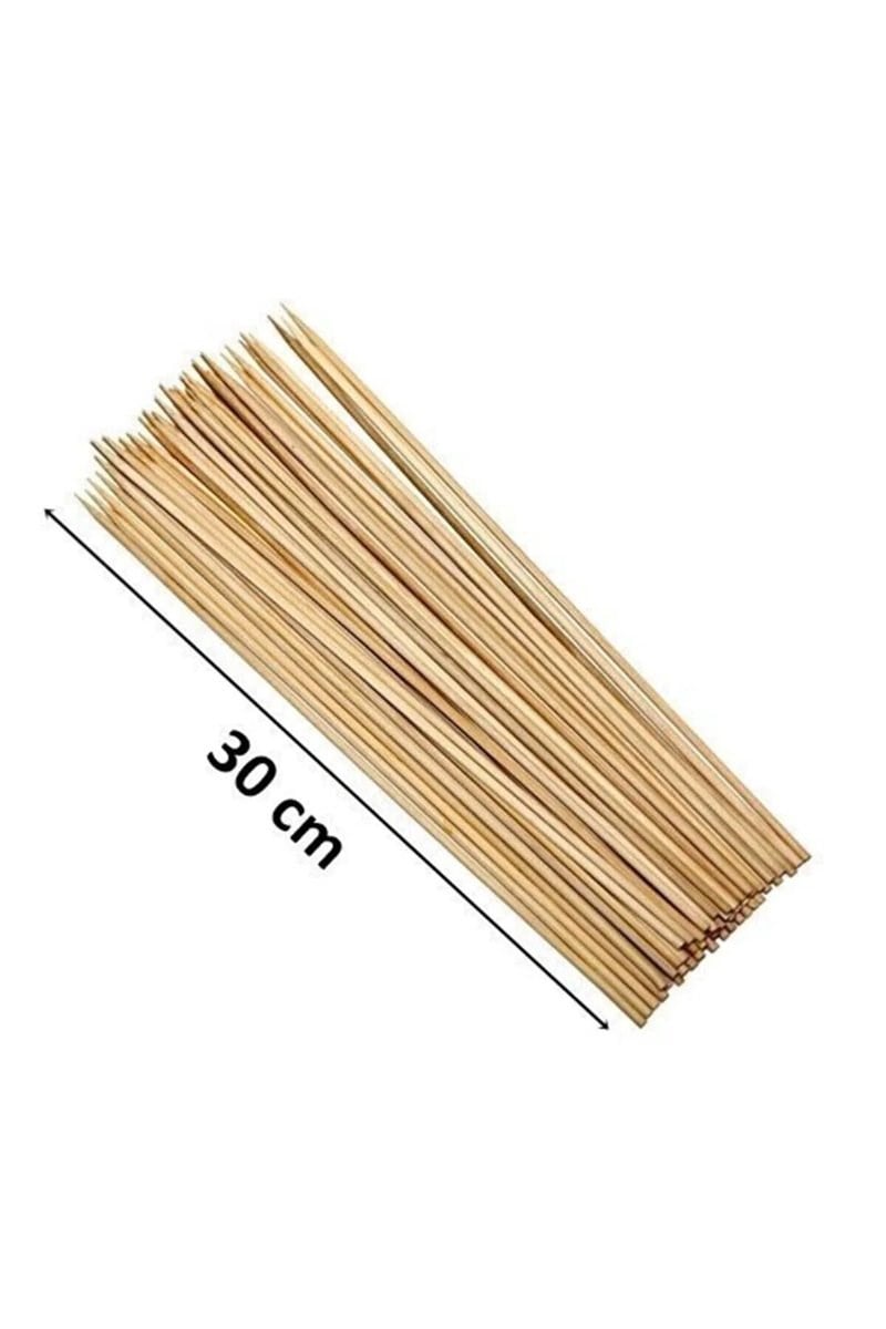 Ahşap Çöp Şiş Çubuğu 30 Cm - 50 Adet mudanis