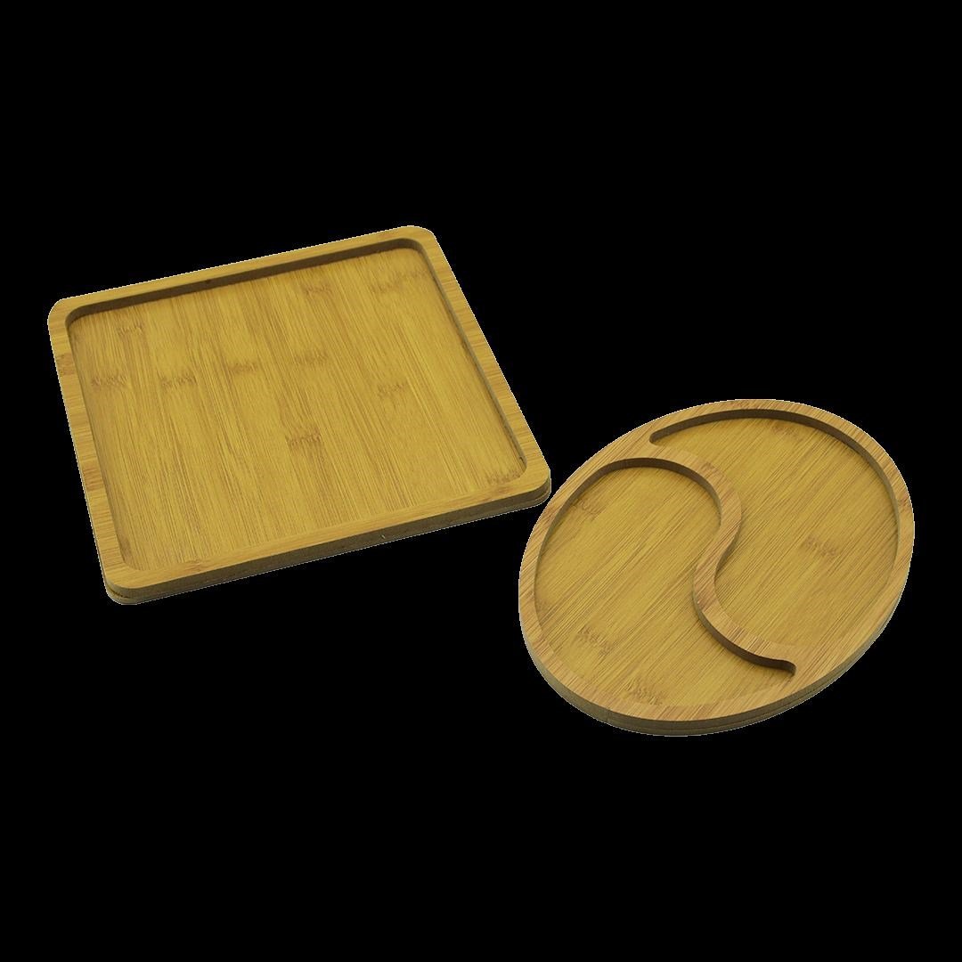 Ahşap Sunum Tepsisi - Kare ve Dalgalı Oval Model