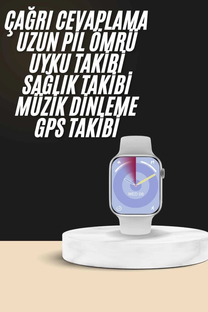 Akıllı Saat Kulaklık Hediyeli Uyku Ve Sağlık Takibi Yapabilen Uzun Ömürlü