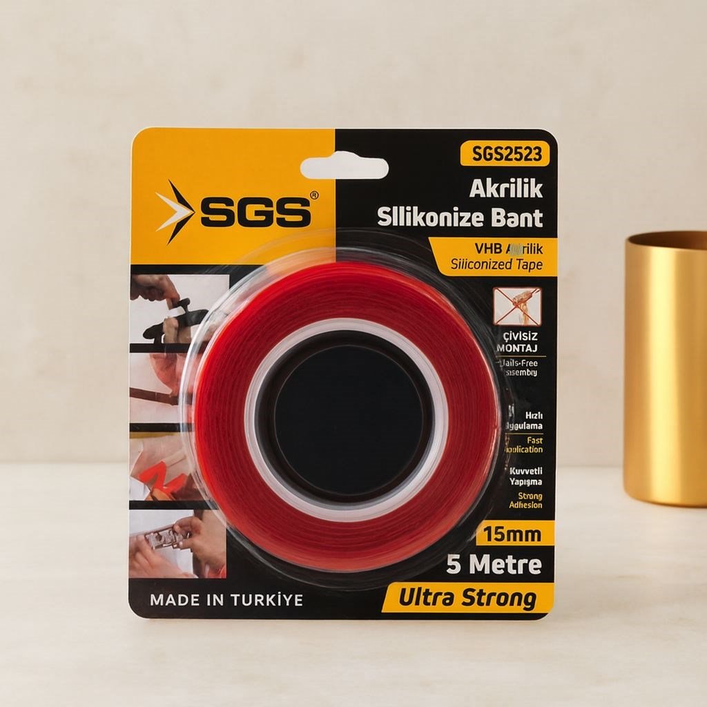 Akrilik Silikonize Çift Taraflı Bant (VHB) 15mm x 5yd