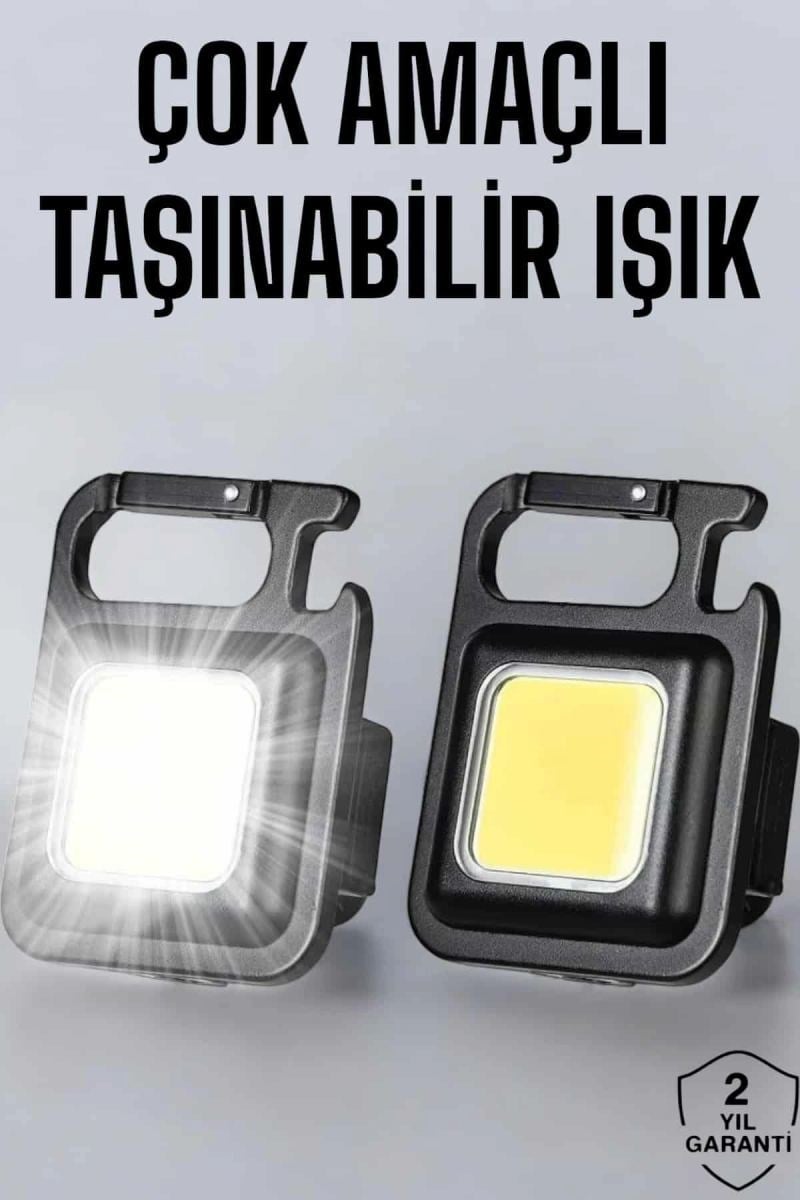 Anahtarlık Çok Amaçlı Mıknatıslı Taşınabilir Işık Led Şarjlı