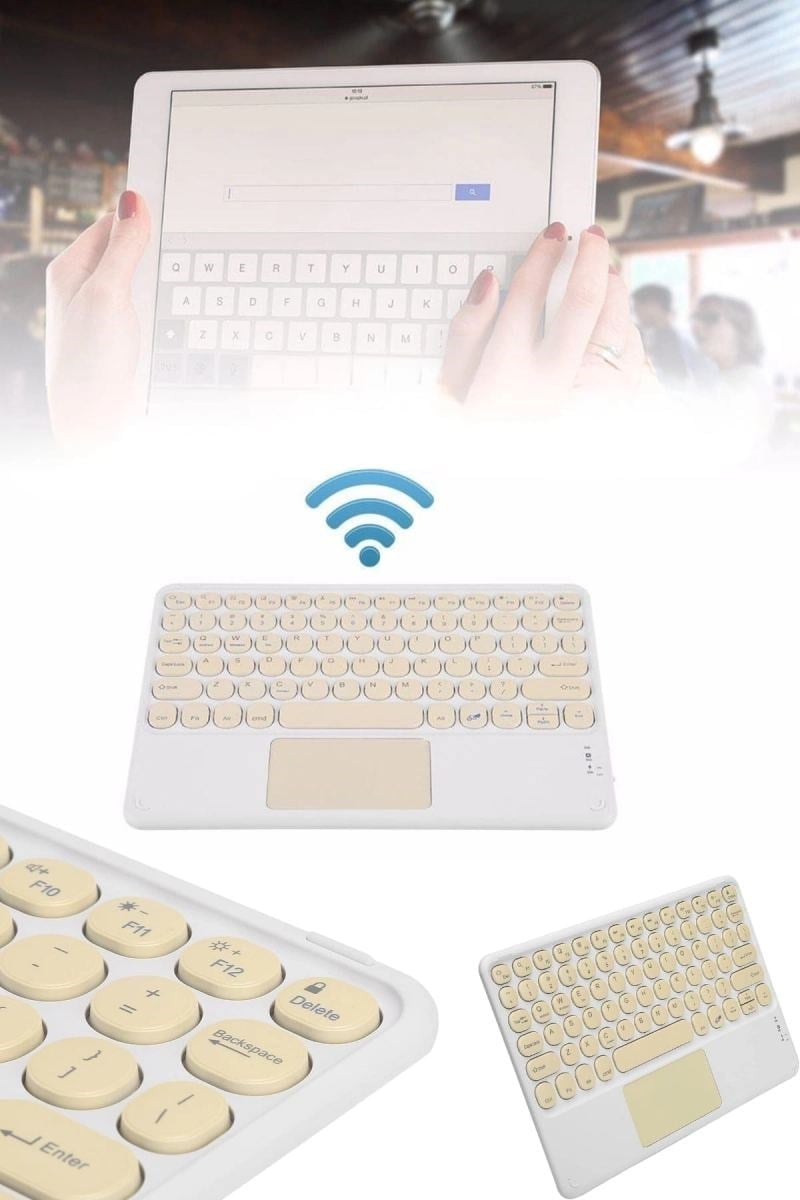 Android Ve İos Uyumlu Bluetooth Klavye Touchpad Slim Kablosuz Wifi Q Klavye
