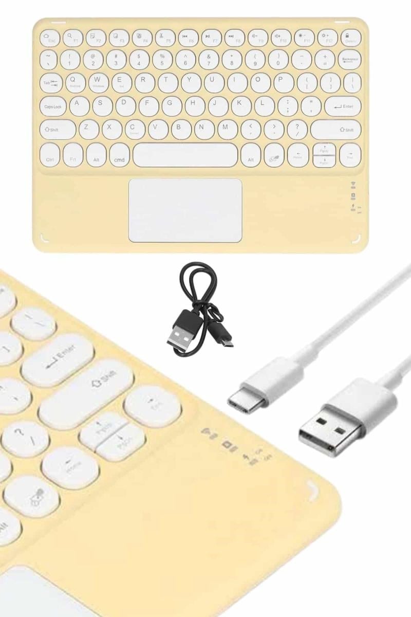 Android Ve İos Uyumlu Bluetooth Klavye Touchpad Slim Kablosuz Wifi Q Klavye