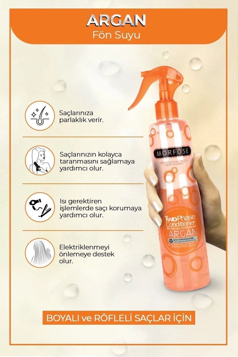 Argan Çift Fazlı Kondisyoner Fön Suyu 400 ML  - mrfs