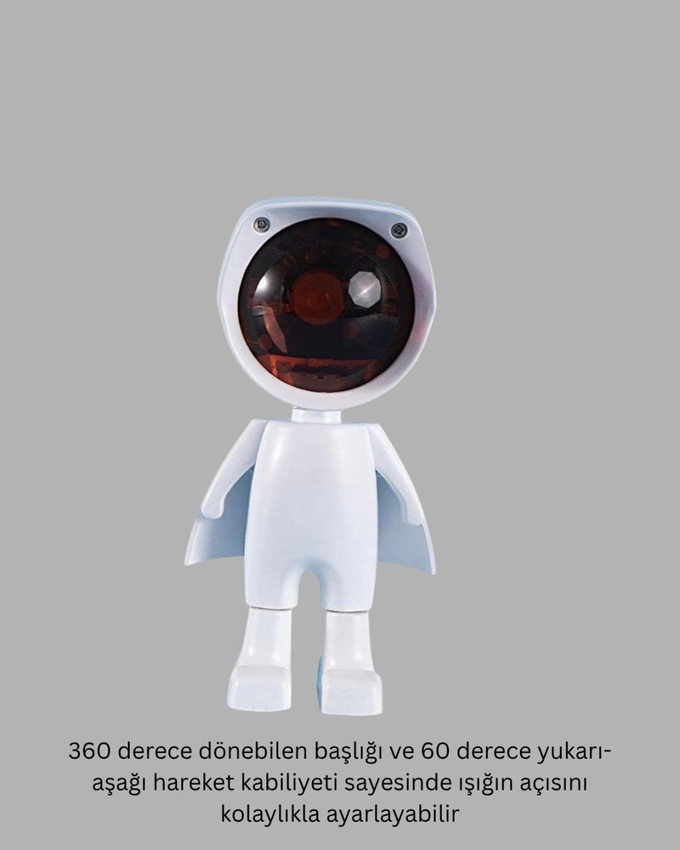 Astronot Tasarımlı Gün Batımı Efektli Şarjlı Led Lamba