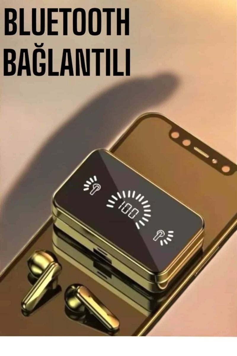 Aynalı Bluetooth Kulaklık Telefon Standlı Dijital Göstergeli