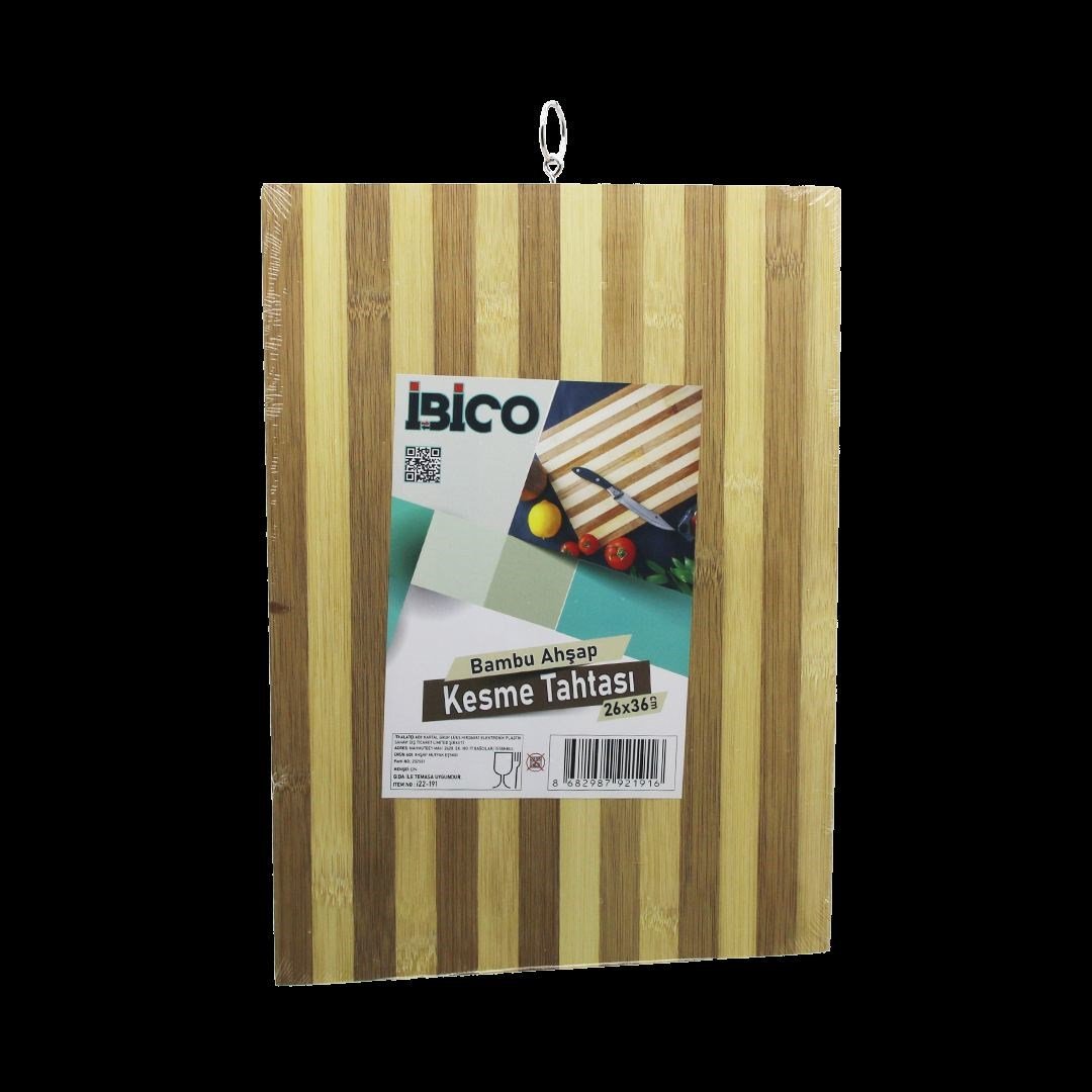 Bambu Kesme Tahtası 26x36x1.2 cm Metal Kulplu
