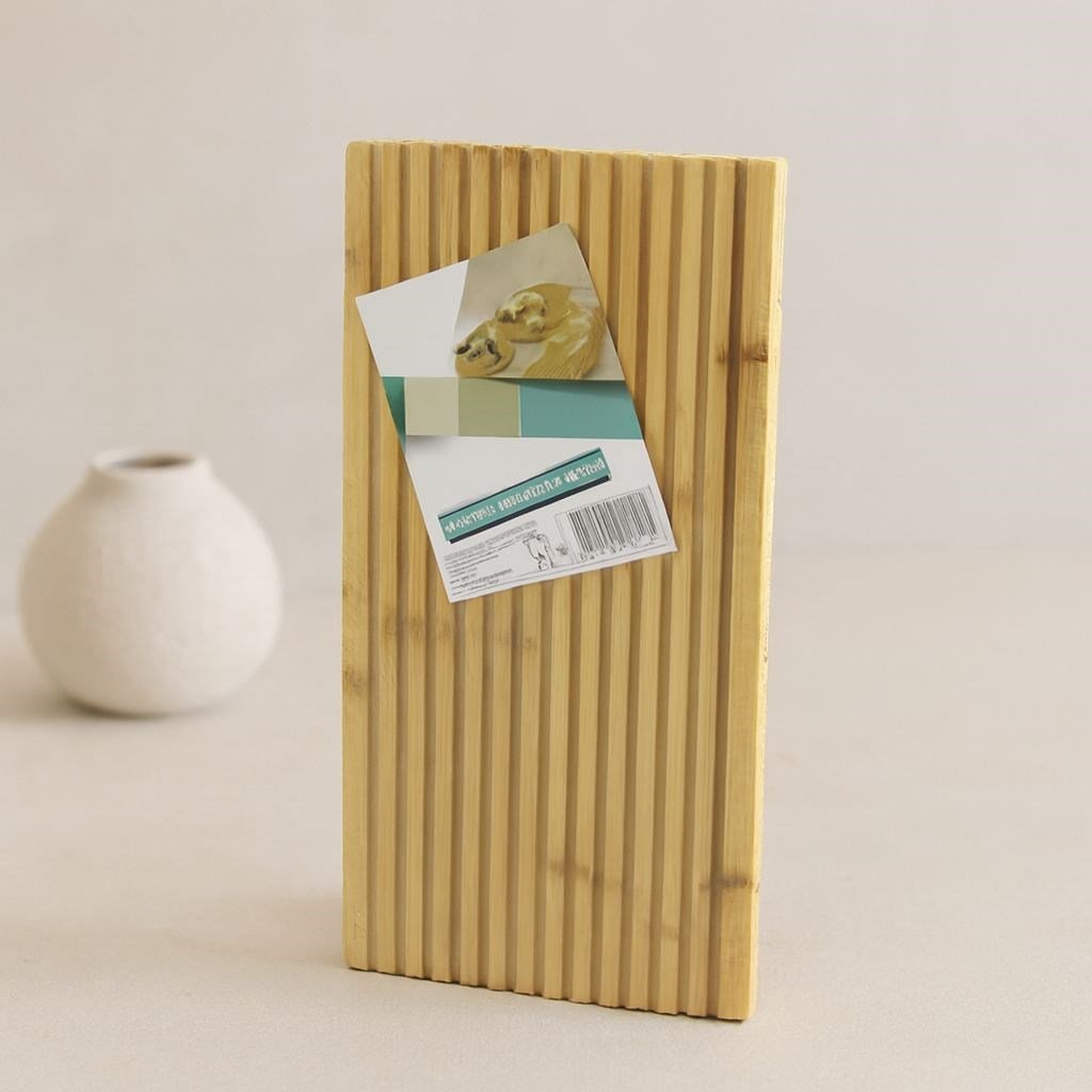 Bambu Servis Sunum Tahtası 17x39x1.5 cm - Çift Taraflı Düz & Kanallı