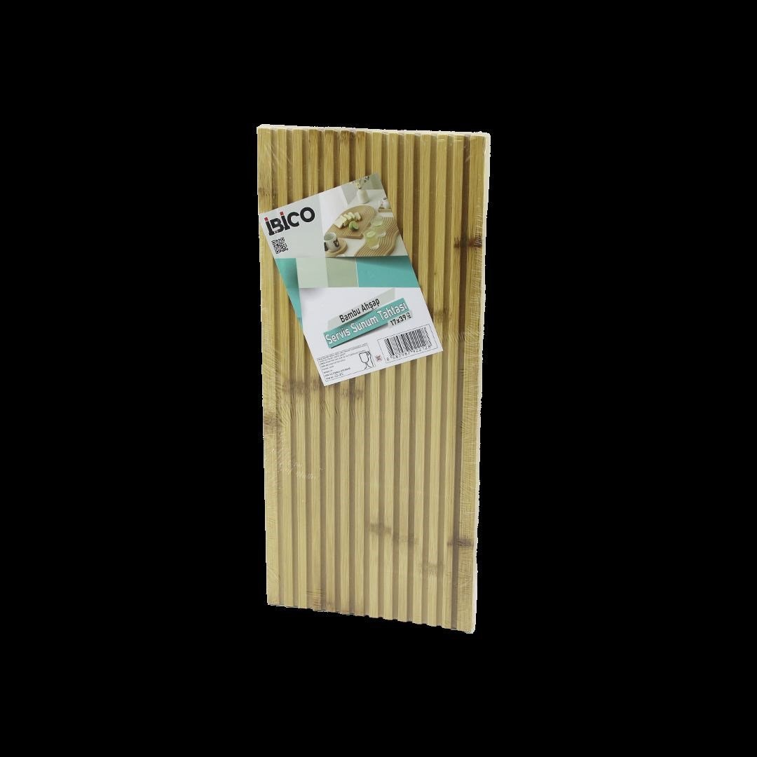 Bambu Servis Sunum Tahtası 17x39x1.5 cm - Çift Taraflı Düz & Kanallı