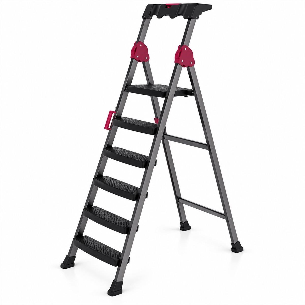 Basamaklı Metal Merdiven 5+1 150 kg
