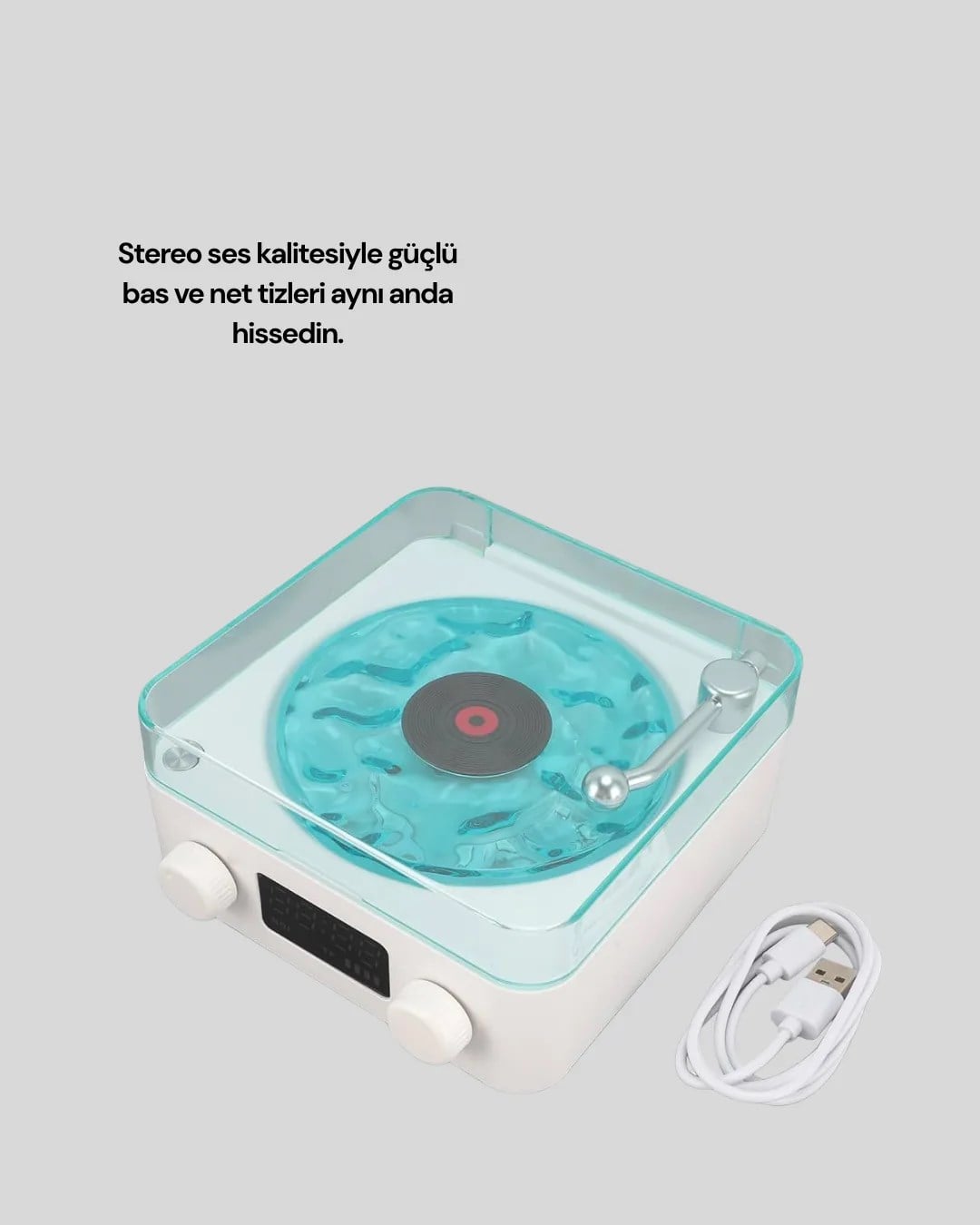 Bluetooth Hoparlör – 3-ü-1 Saatli Gece Lambası ve Vintage Tasarım