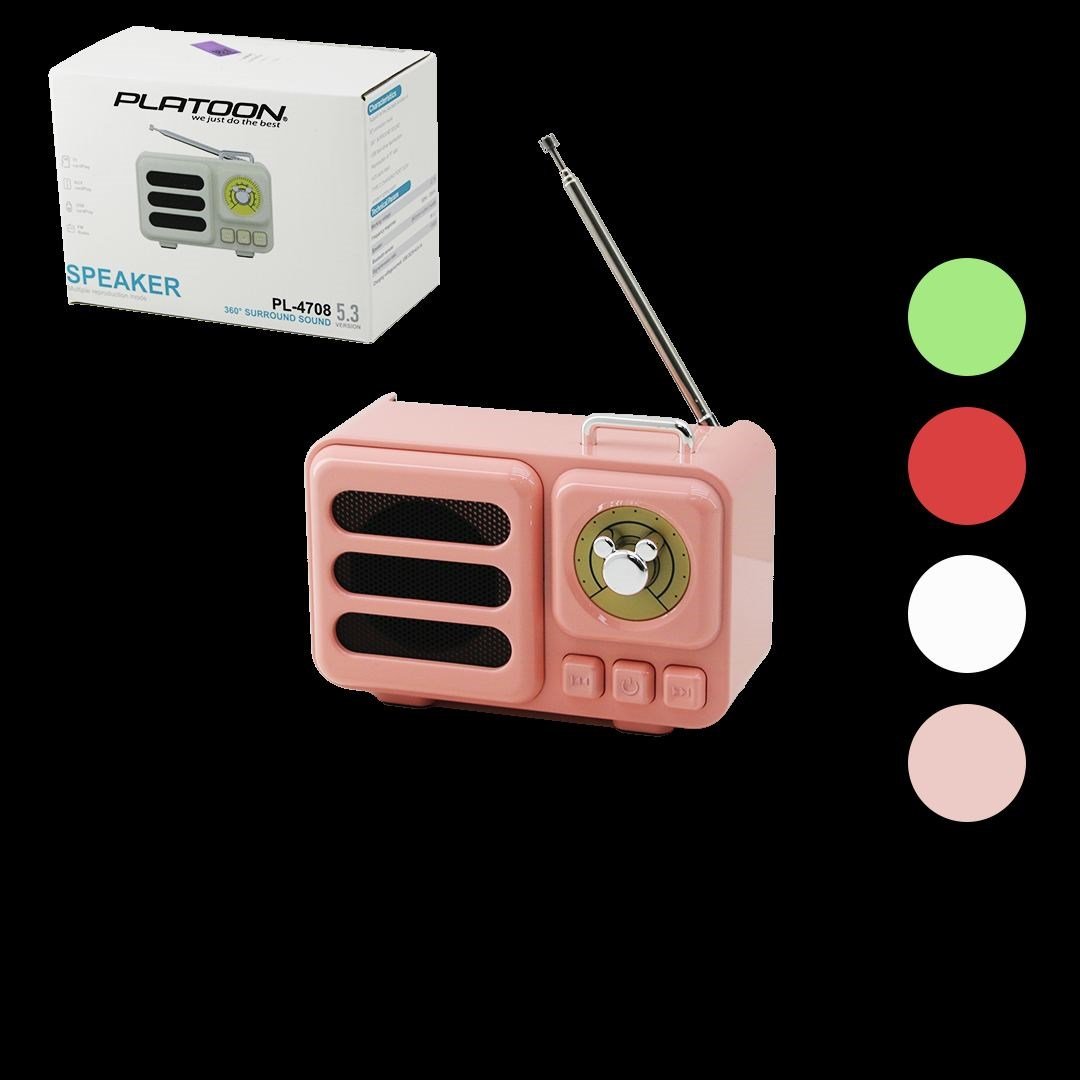 Bluetooth Işıklı USB Şarjlı Taşınabilir Hoparlör (TF Kart, Renkli Kasa)