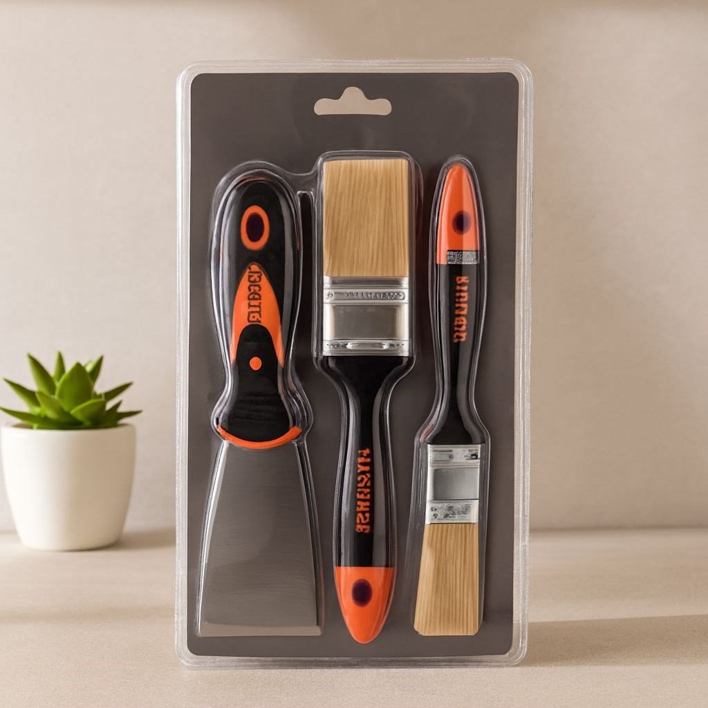 Boyacı Nalbur Seti 50mm Spatula ve Kestirme Fırça