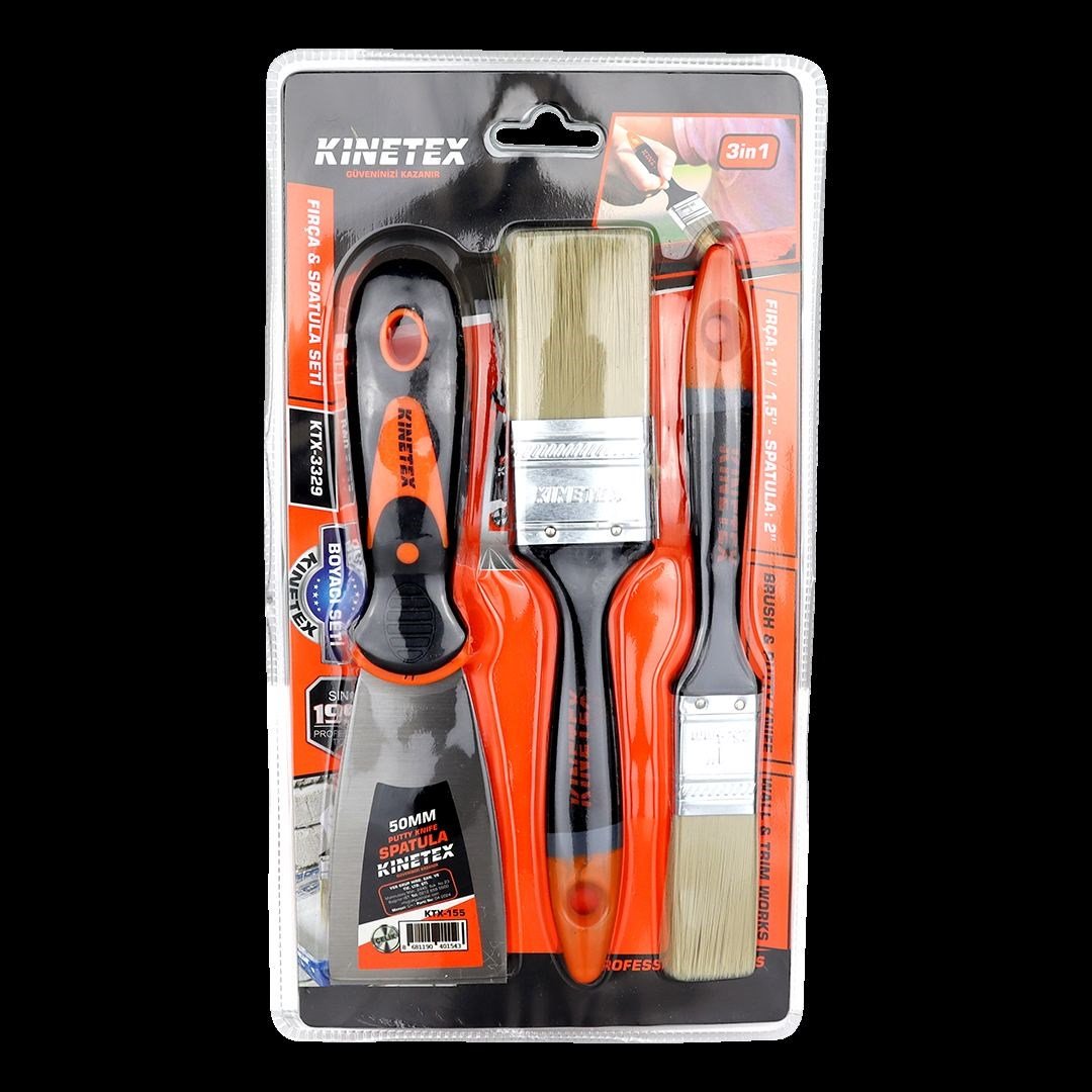 Boyacı Nalbur Seti 50mm Spatula ve Kestirme Fırça