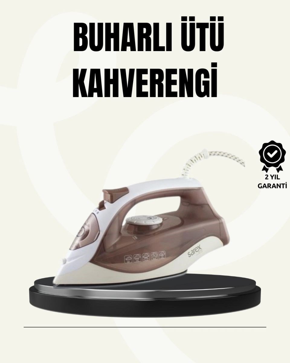 Buharlı Ütü 2200w Seramik Taban 300 Ml Kahverengi Dikey Ütüleme