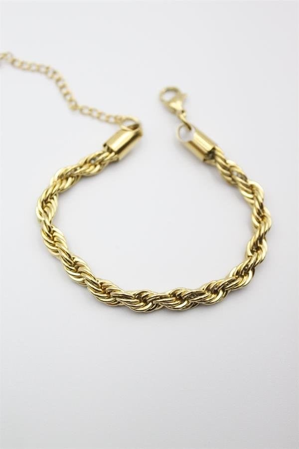 Burgu Çelik Bileklik 4mm - Altın