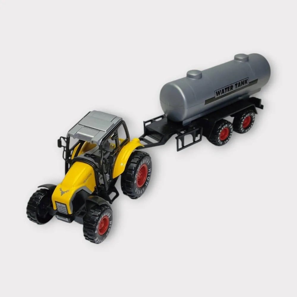Çek Bırak Römorklu Traktör 25Cm - Sarı Su tanklı