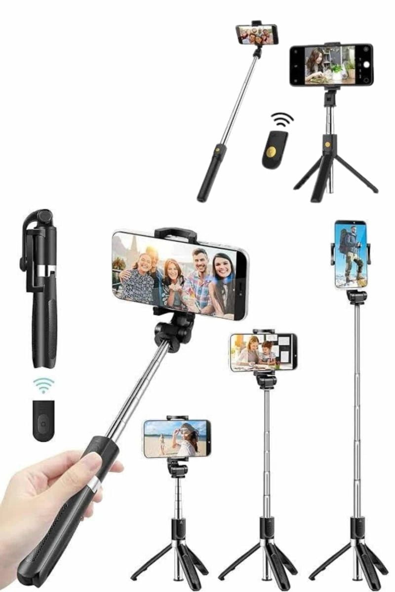Cep Telefonu Tripod Standı Manyetik Selfie Sopa Bluetooth Uzaktan Kumandalı