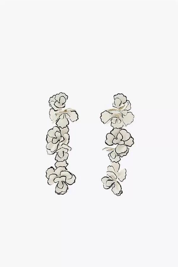 Çiçek Küpe - Beyaz