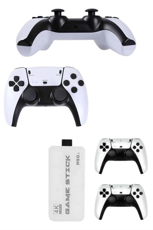 Çift Oyun Kollu 4k Hd Ekran Nostaljik 20.000 Oyunlu Beyaz Game Stick