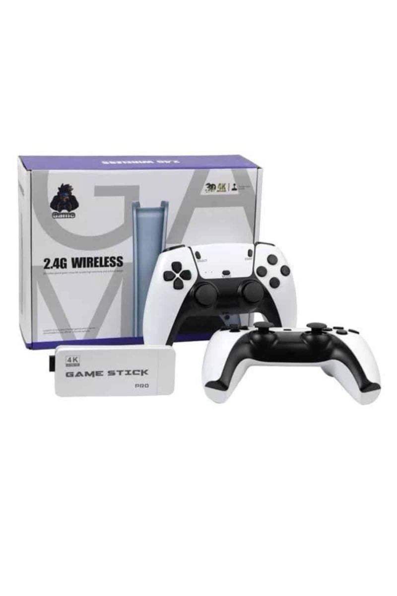 Çift Oyun Kollu 4k Hd Ekran Nostaljik 20.000 Oyunlu Beyaz Game Stick