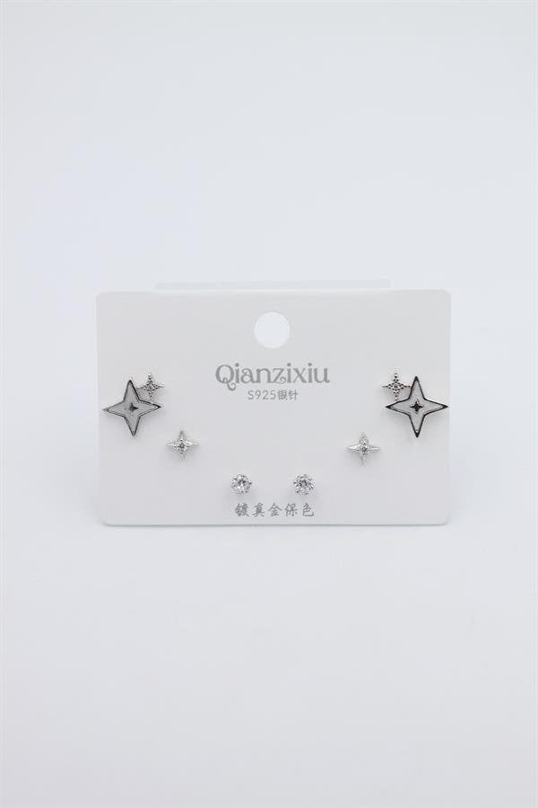 Çoklu Set Küpe - Gümüş
