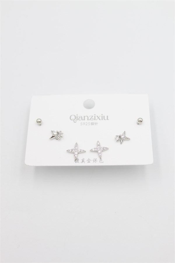Çoklu Set Küpe - Gümüş