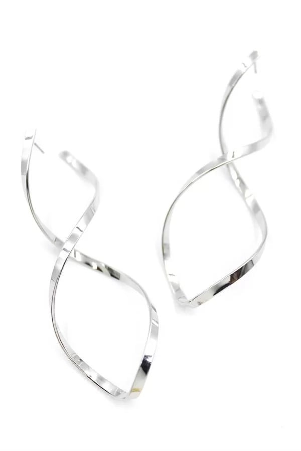 Dalgalı Küpe - Gümüş