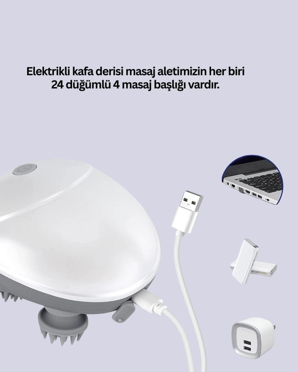 Derin Masaj Sağlayan Elektrikli Kafa Masaj Aleti