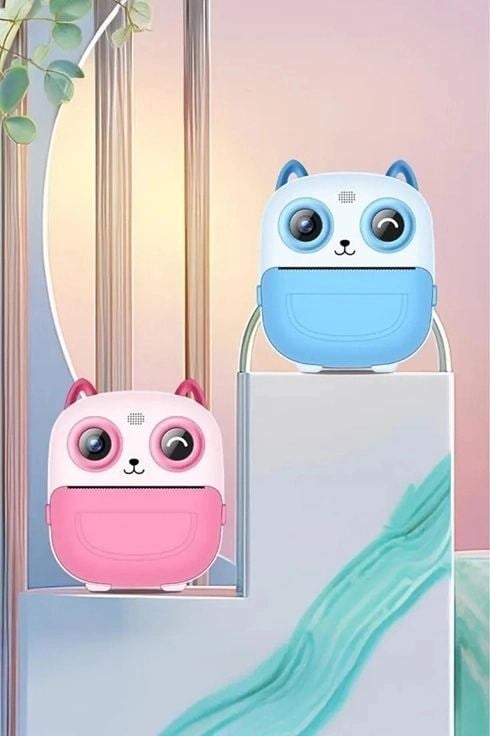 Dijital Video Fotoğraf App Destekli Çocuk Kamerası Termal Resim Kağıt Baskılı Yazıcı Pembe