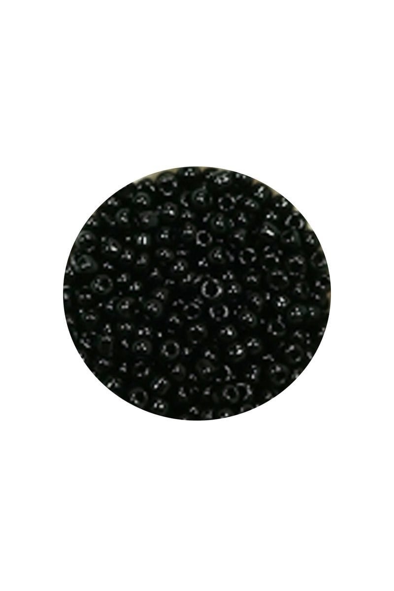 Dökme Cam Kum Boncuk (11/0) 2 mm - 20 Gram -  Siyah - BNC010