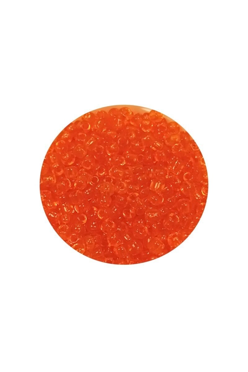 Dökme Cam Kum Boncuk (11/0) 2 mm - 20 Gram -  Şeffaf Turuncu - BNC016