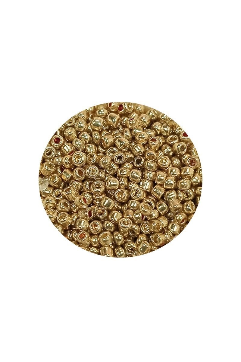 Dökme Cam Kum Boncuk (11/0) 2 mm - 20 Gram -  Altın - BNC024