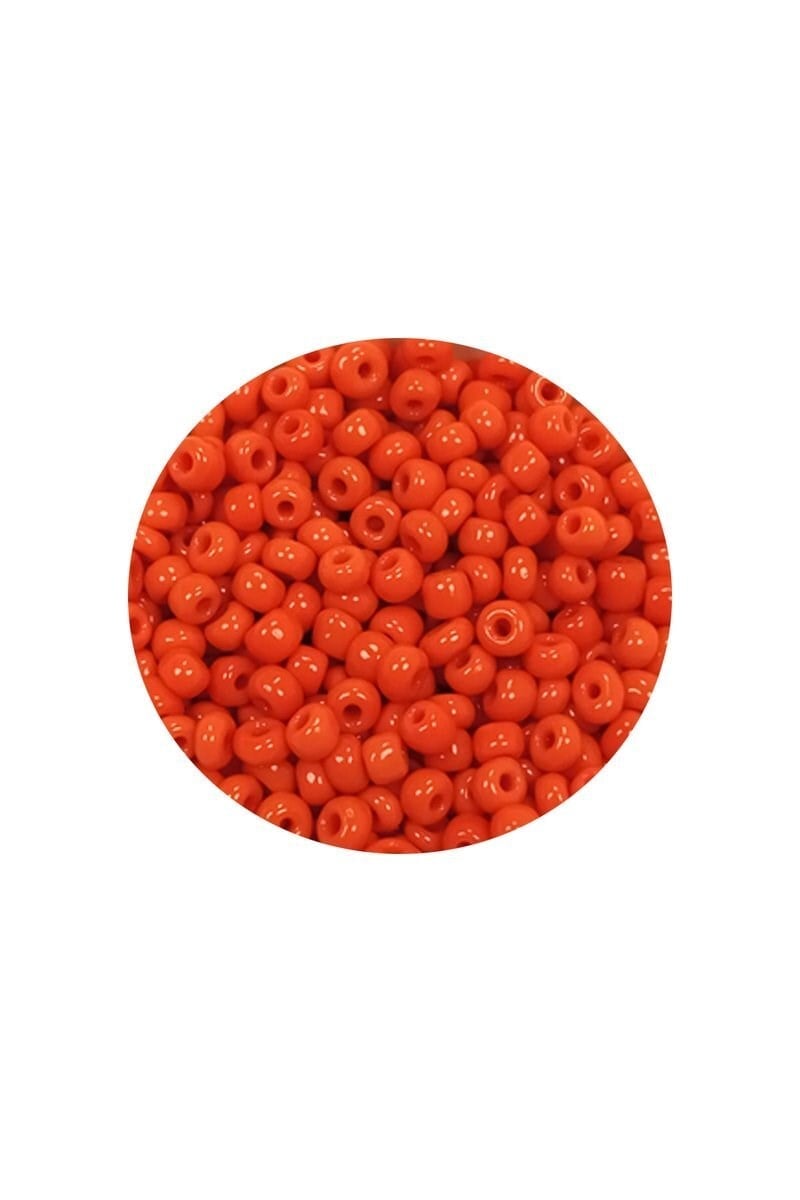 Dökme Cam Kum Boncuk (11/0) 2 mm - 60 Gram -  Turuncu - BNC048