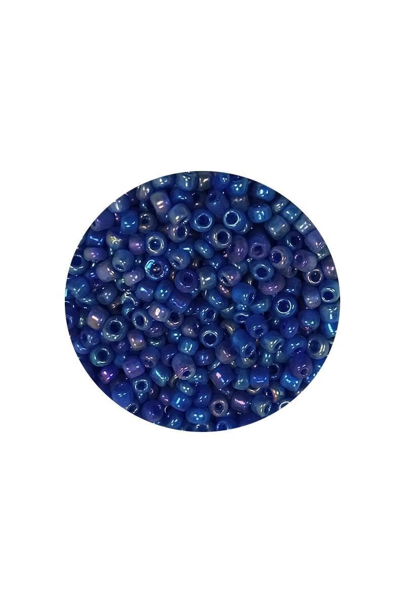 Dökme Cam Kum Boncuk (11/0) 2 mm - 60 Gram -  Koyu Mavi - BNC052