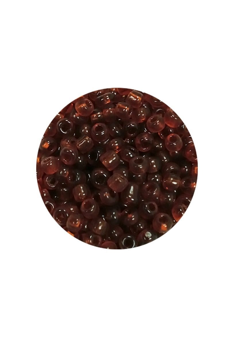Dökme Cam Kum Boncuk (8/0) 3 mm - 20 Gram - Şeffaf Koyu Kahve - BNC159