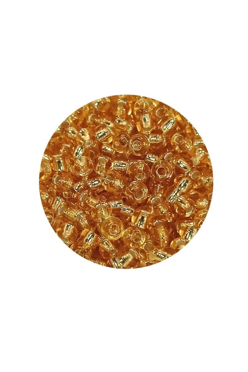 Dökme Cam Kum Boncuk (8/0) 3 mm - 20 Gram - Şeffaf Koyu Sarı - BNC176