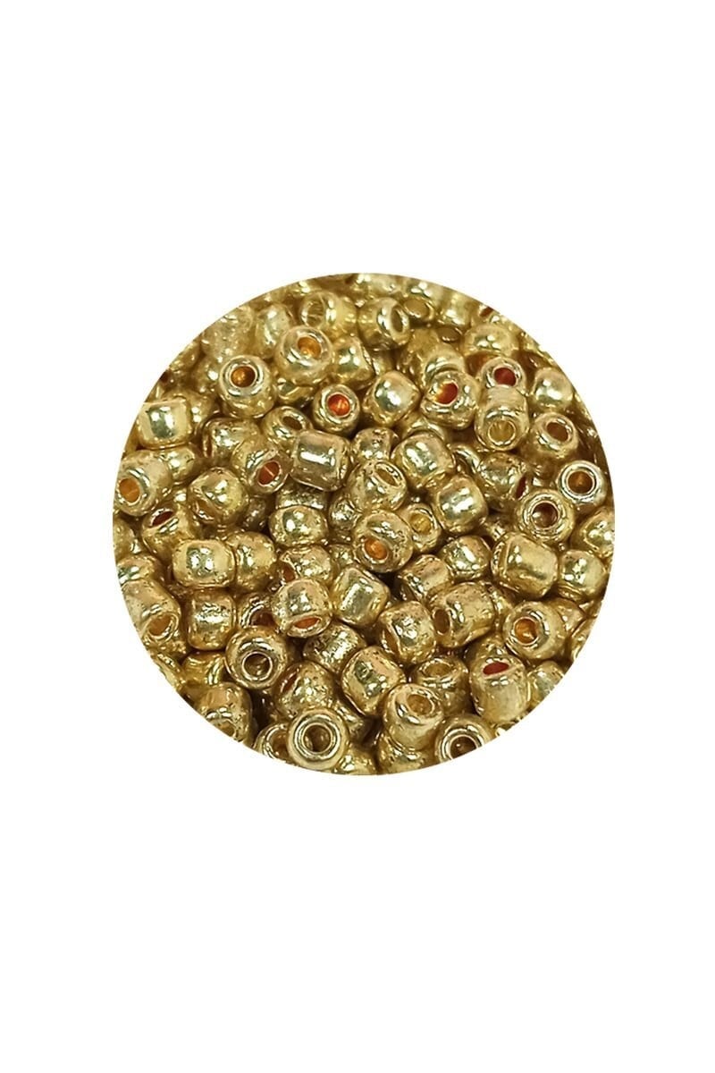 Dökme Cam Kum Boncuk (8/0) 3 mm - 20 Gram - Altın Rengi - BNC144