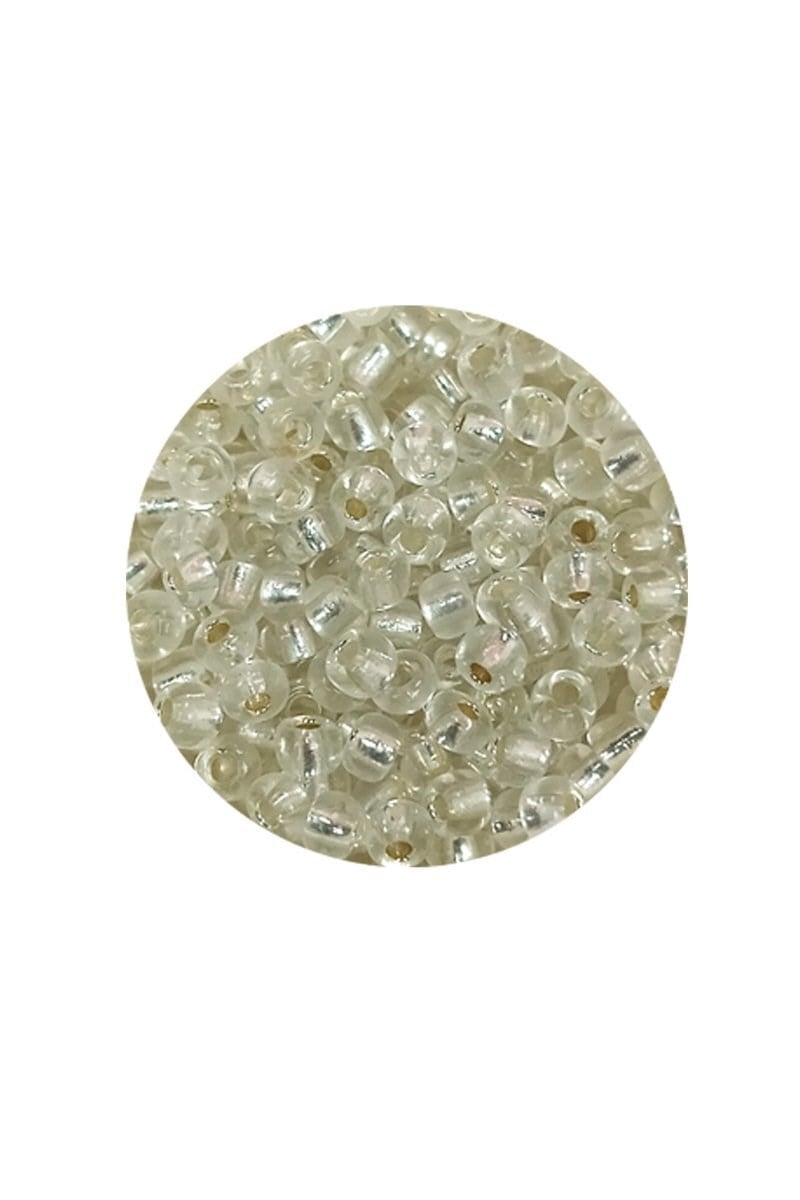 Dökme Cam Kum Boncuk (8/0) 3 mm - 20 Gram - Şeffaf Gümüş - BNC160