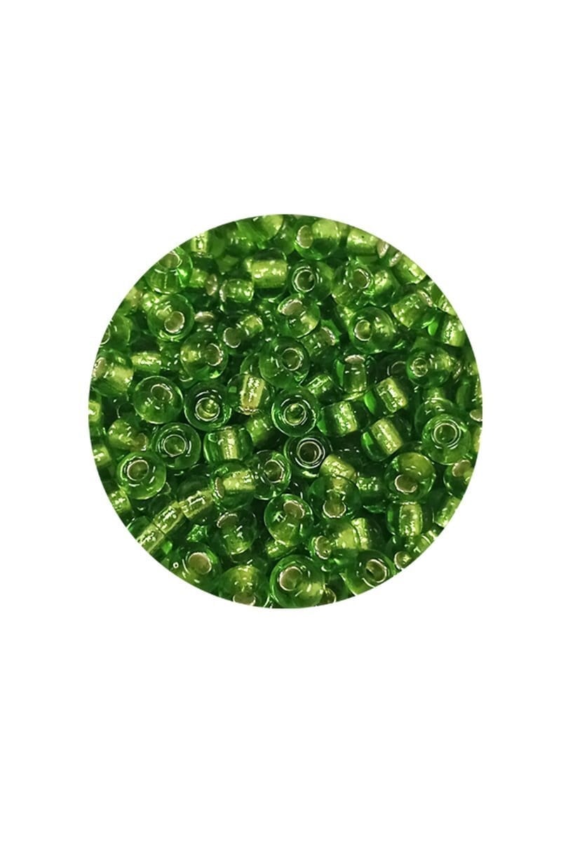 Dökme Cam Kum Boncuk (8/0) 3 mm - 20 Gram - Şeffaf Çimen Yeşili - BNC154