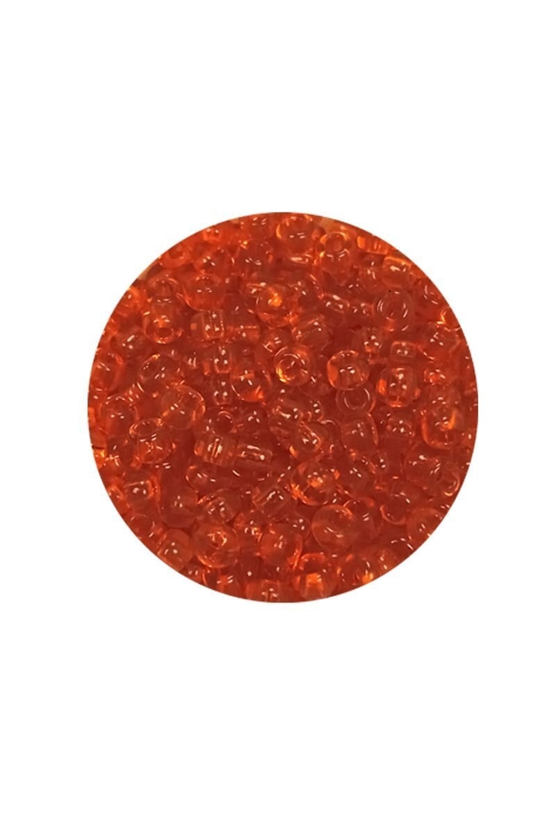 Dökme Cam Kum Boncuk (8/0) 3 mm - 60 Gram - Şeffaf Turuncu - BNC206