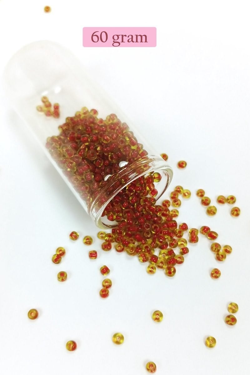 Dökme Cam Kum Boncuk (8/0) 3 mm - 60 Gram - Şeffaf Açık Kahve - BNC189