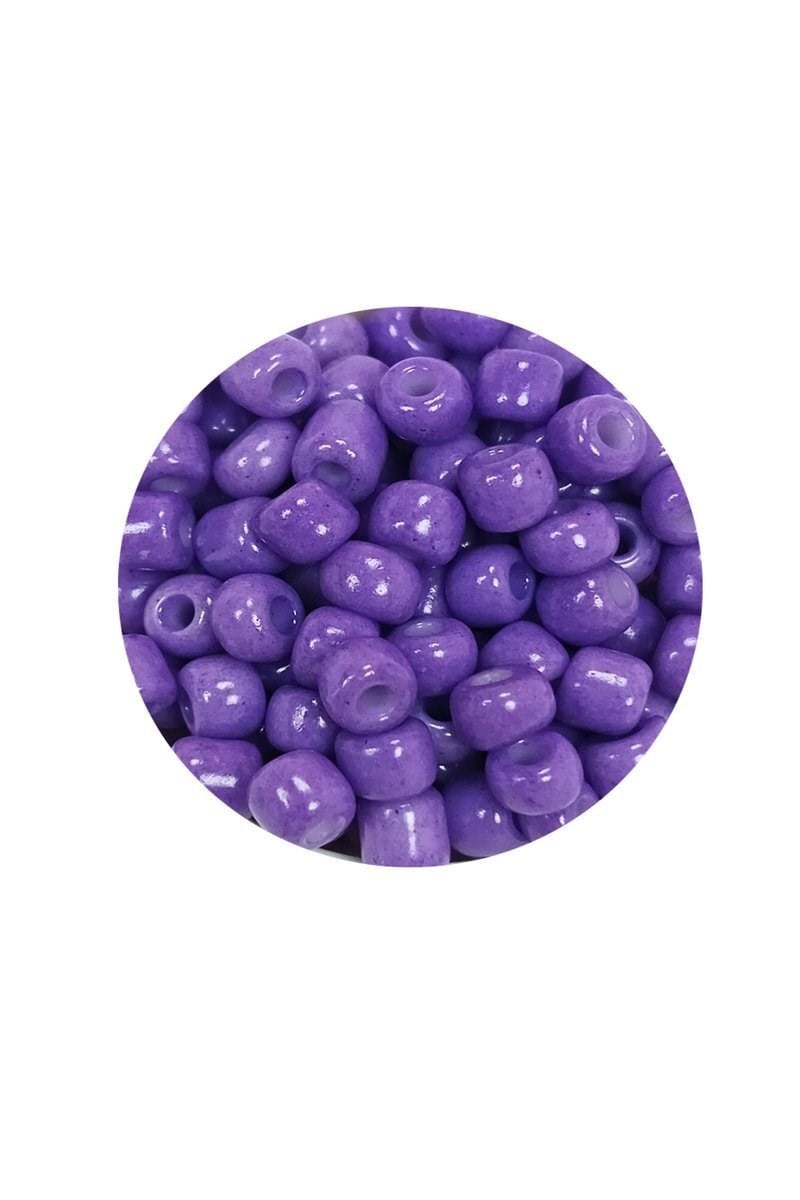 Dökme Cam Kum Boncuk Büyük Boy (6/0) 4 mm - 20 Gram - Mor - BNC080