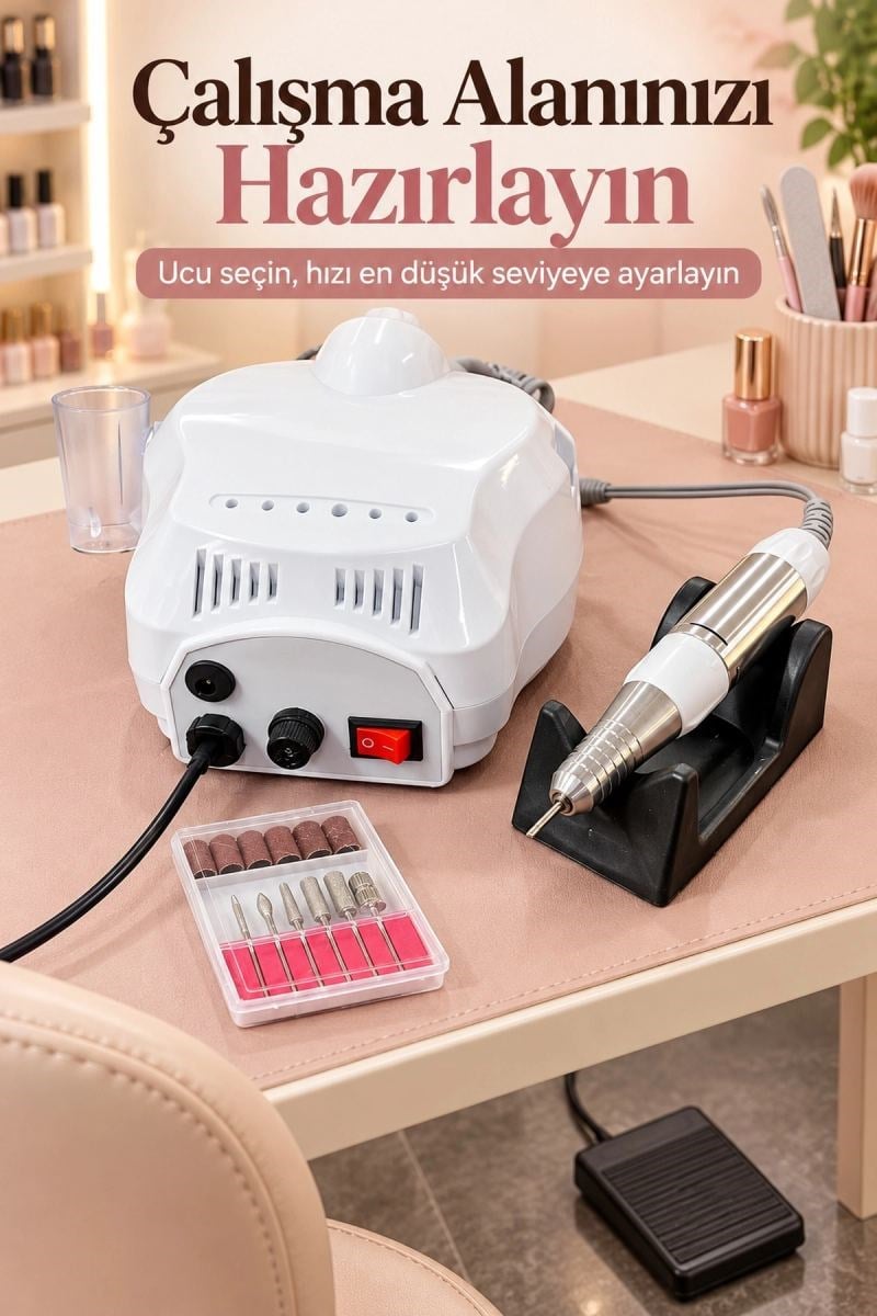 Elektrikli Tırnak Şekillendirme Seti Kablolu El Atlı