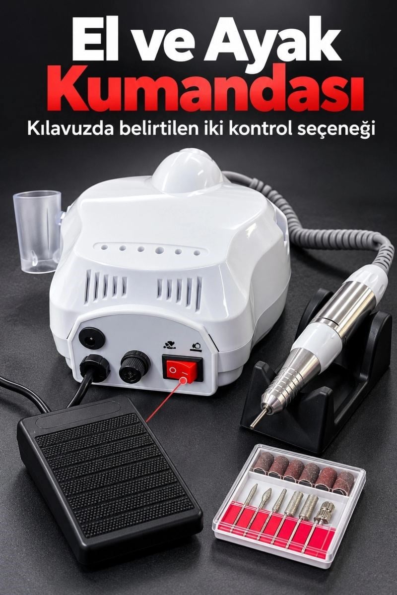 Elektrikli Tırnak Şekillendirme Seti Kablolu El Atlı
