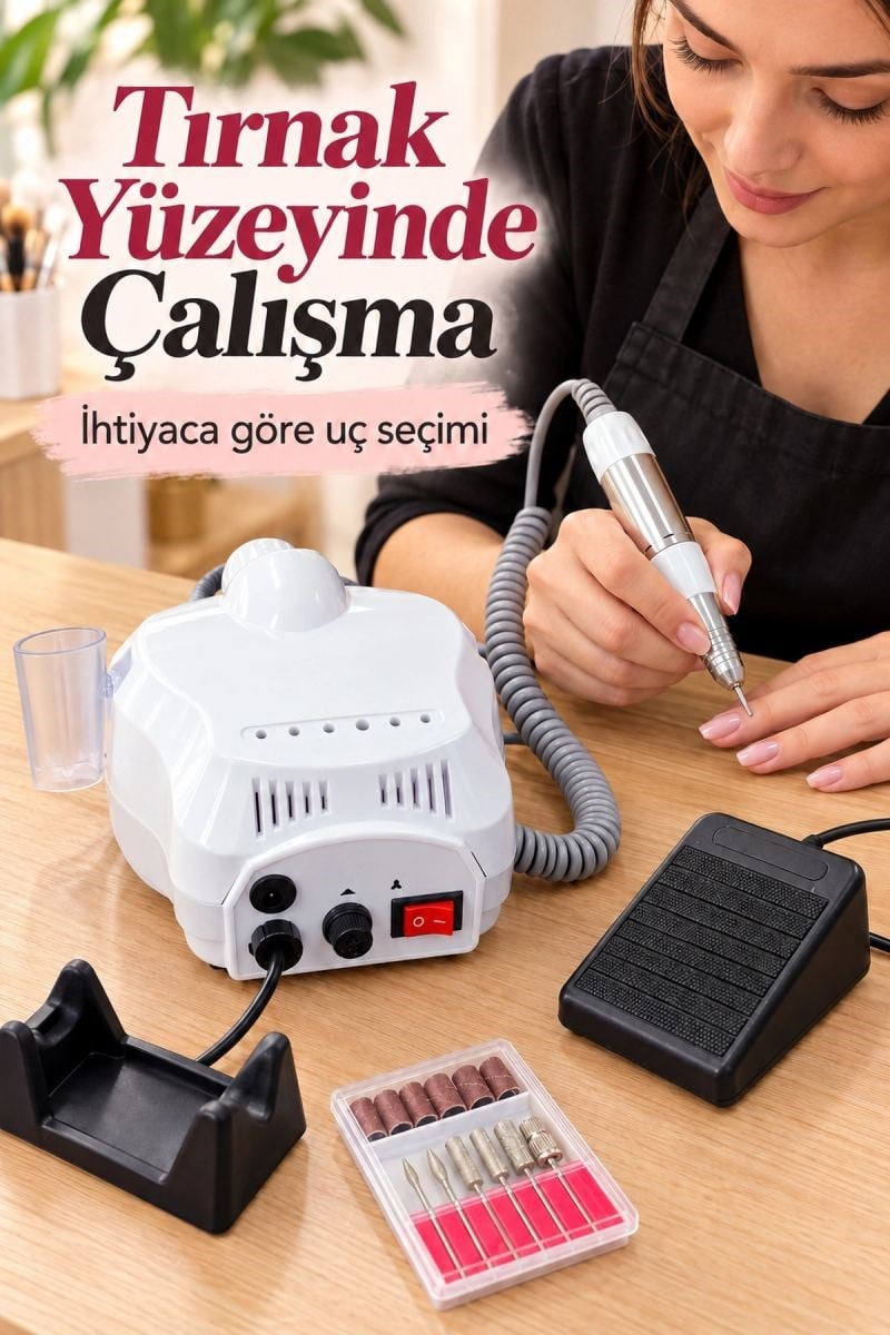 Elektrikli Tırnak Şekillendirme Seti Kablolu El Atlı