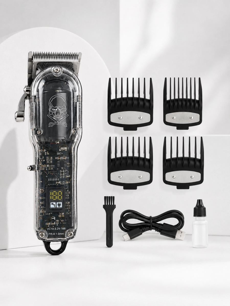 Erkek Saç Tıraş Makinesi Ayarlanabilir Bıçaklı 4 Taraklı 180 Dakika Kullanımlı Lcd Ekranlı Şarjlı