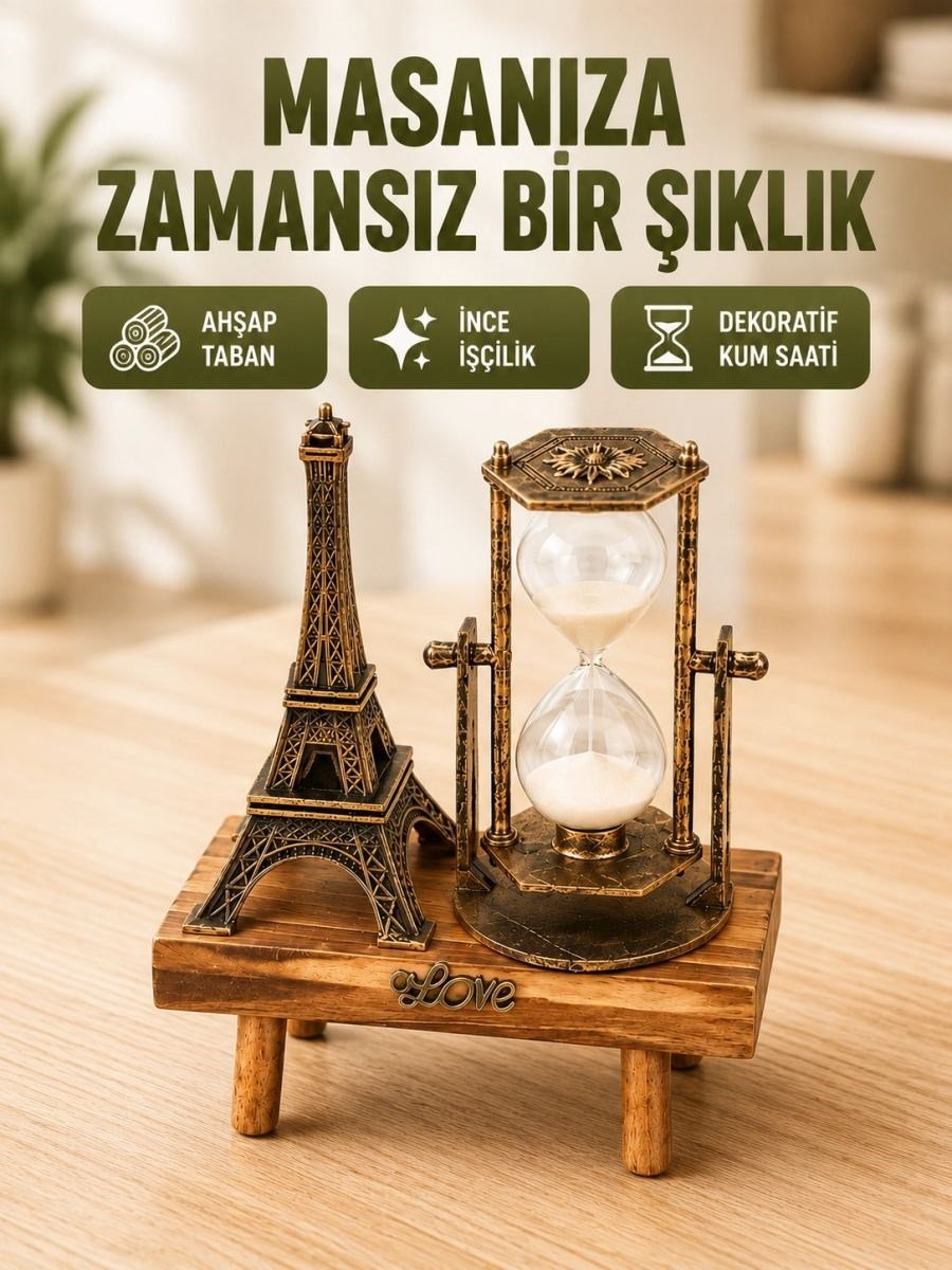 Ev, Ofis Ve Kafeler İçin Retro Ahşap Kum Saati Dekorasyonu